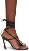 Blumarine Black Butterfly '105 Heeled Sandals In Transparent