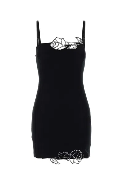 BLUMARINE BLUMARINE BLACK CADY MINI DRESS