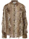 Blumarine Silk Chiffon Leopard Shirt