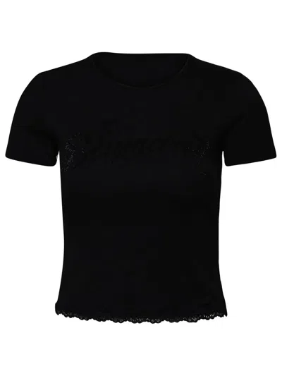 Blumarine Woman Black Cotton T-shirt