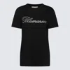 Blumarine Jersey T-shirt With Dripping-effect Logo In Black