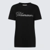 Blumarine Jersey T-shirt With Dripping-effect Logo In Black