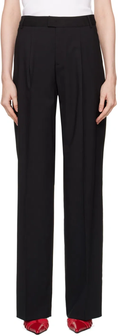 Blumarine Black Creased Trousers In N0990 Black