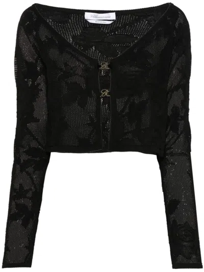 Blumarine Black Crochet-knit Top