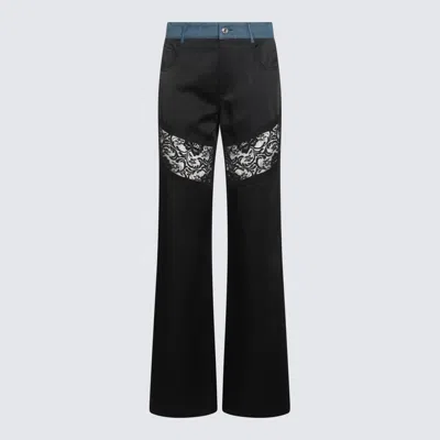 Blumarine Black Denim Pants In Black/denim