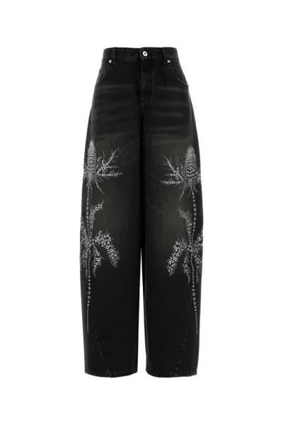 BLUMARINE BLUMARINE BLACK DENIM WIDE-LEG JEANS