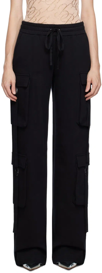 Blumarine Black Drawstring Lounge Pants In N0990 Nero