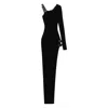 Blumarine Asymmetric Dress In Black