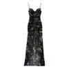 Blumarine Floral-print Ruched Maxi Dress In Black