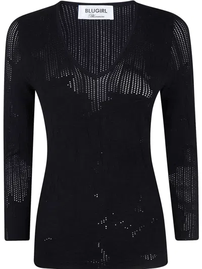 Blumarine Black Fit Sknitwear Quilted