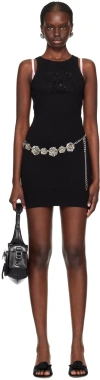 Blumarine Black Graphic Minidress In N0990 Nero