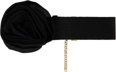 Blumarine Floral-appliqué Choker Necklace In N0990 Black