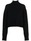 Blumarine Black High Neck Sweater In Black