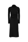 Blumarine Midi Dress With Draped Detail And Keyhole Back In Black