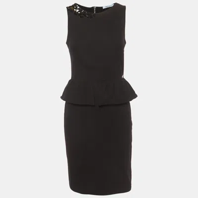 Pre-owned Blumarine Black Jersey Embellished Sleeveless Midi Dress M