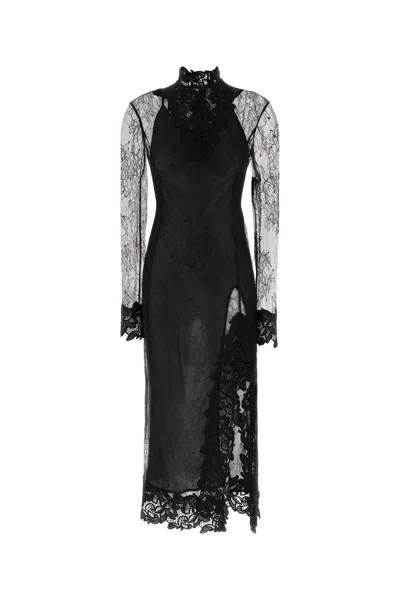 Blumarine Black Lace Dress In Multi