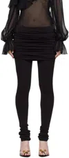 Blumarine Skirt-overlay Skinny Trousers In N0990 Black