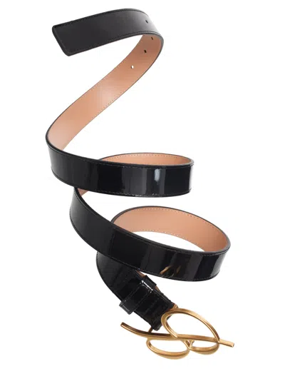 Blumarine Black Logo Belt