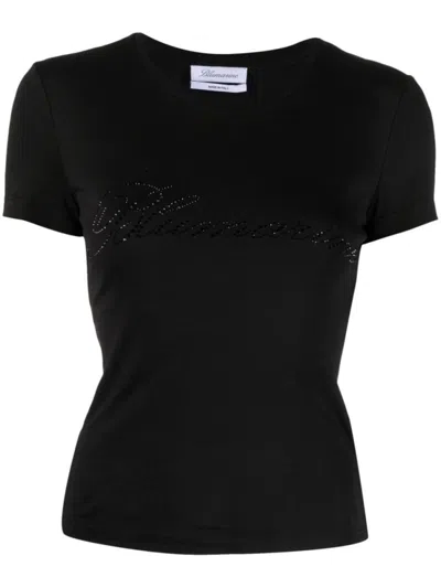 BLUMARINE BLACK LOGO COTTON T-SHIRT