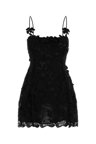 Blumarine Black Macrame Lace Mini Dress