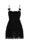 Blumarine Floral-lace Mini Party Dress In Black