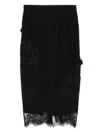 Blumarine Black Midi Skirt In Lace