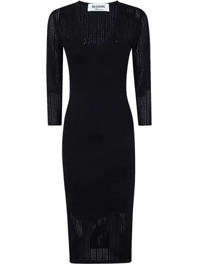 Blumarine Black Mini Dress Quilted
