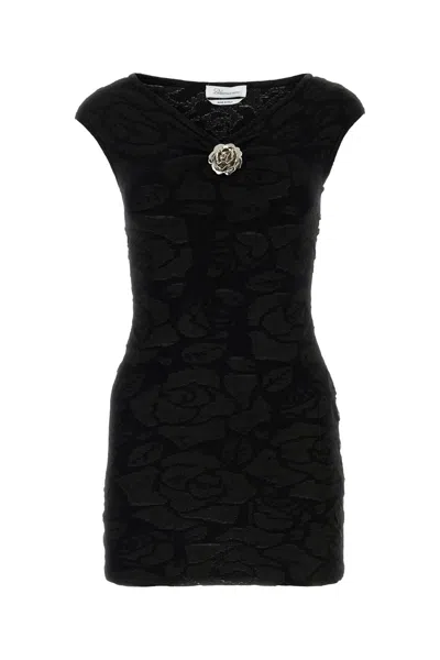 Blumarine Black Polyester Blend Mini Dress In Nero