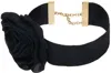 Blumarine Rose-appliqué Satin Choker In N0990 Black