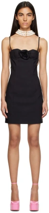 Blumarine Black Rose Minidress In N0990 Nero