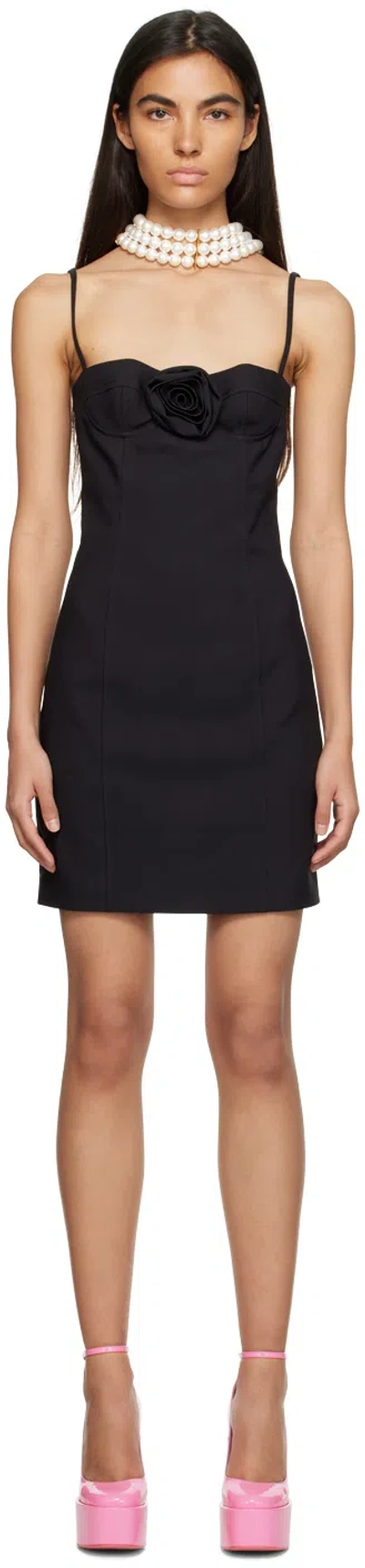 Blumarine Black Rose Minidress In N0990 Nero