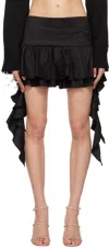 Blumarine Black Ruffled Miniskirt In N0990 Nero