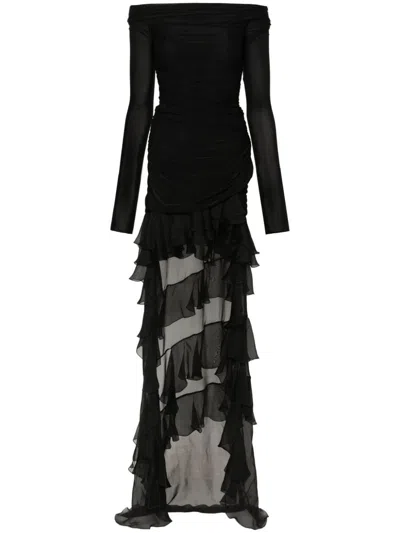 Blumarine Asymmetric-design Dress In Black