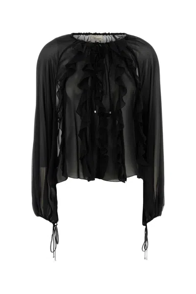 BLUMARINE BLUMARINE BLACK SILK BLOUSE