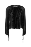 Blumarine Black Silk Georgette Blouse In Black