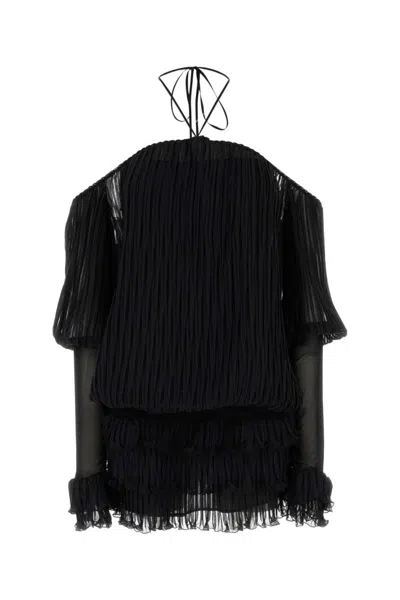 Blumarine Black Silk Mini Dress In Nero