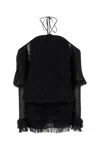 Blumarine Mini Abito In Seta Nera  Donna