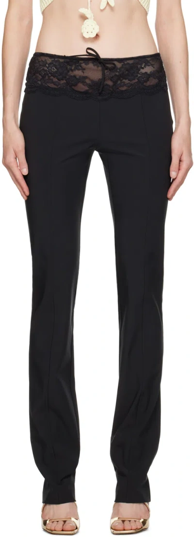 Blumarine Black Slim-fit Trousers In N0990 Nero