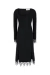Blumarine Stretch Jersey Dress Square Neckline In Black