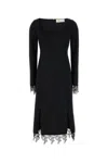 Blumarine Stretch Jersey Dress Square Neckline In Black