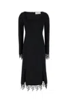 Blumarine Stretch Jersey Dress Square Neckline In Black