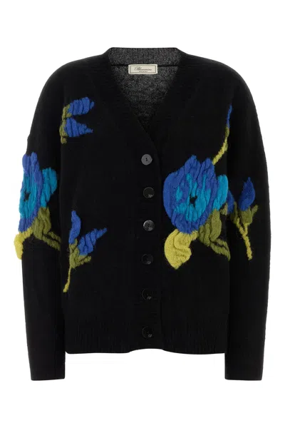 Blumarine Stretch Nylon Blend Floral Cardigan In Multi