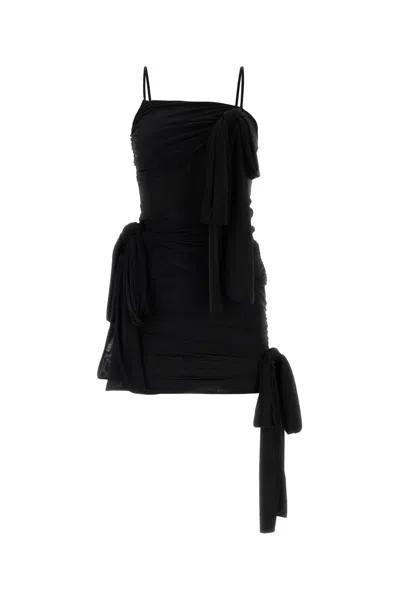 Blumarine Black Stretch Nylon Mini Dress