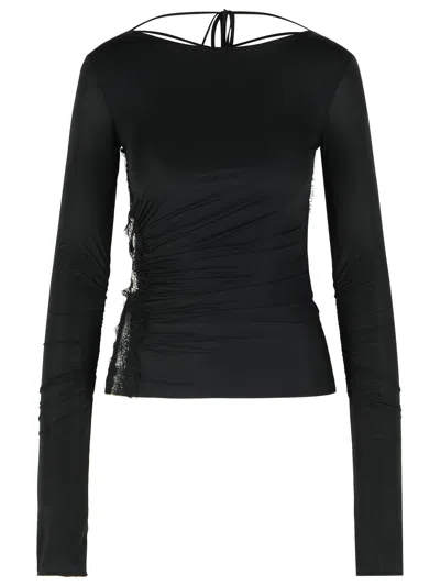 Blumarine Black Stretch Nylon Sweater
