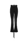 Blumarine Stretch Polyester Blend Flared Lace Pants In Black
