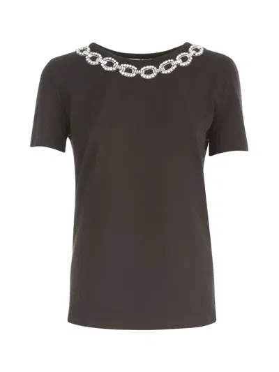 Blumarine Black Tshirt In Black  