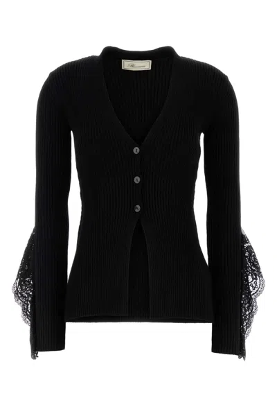 BLUMARINE BLACK VISCOSE BLEND CARDIGAN