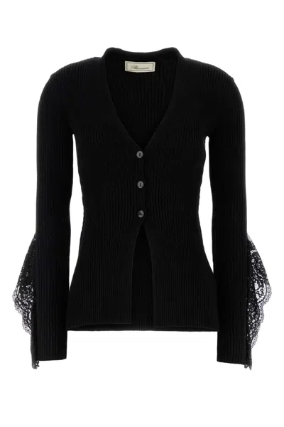 BLUMARINE BLUMARINE BLACK VISCOSE BLEND CARDIGAN
