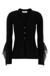 Blumarine Black Viscose Blend Cardigan In Black