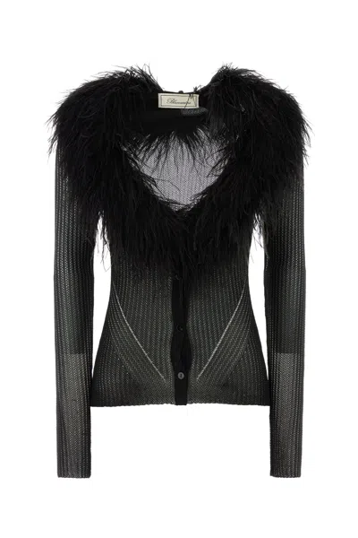 Blumarine Black Viscose Blend Cardigan In Multi
